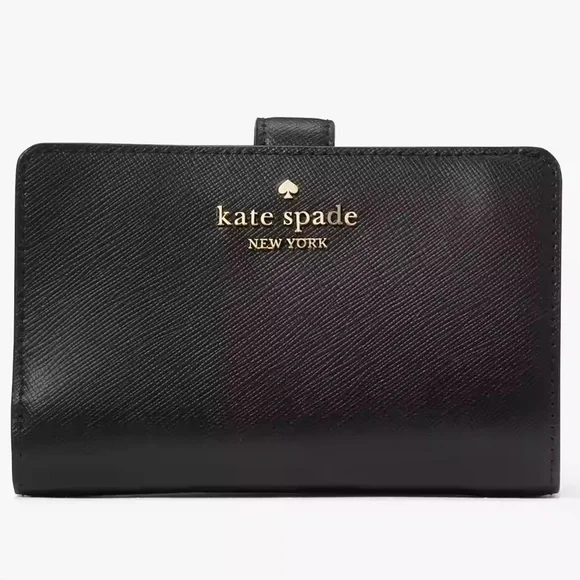 NIP Kate Spade Medium Black Compact Bifold Madison Wallet - Picture 8 of 8